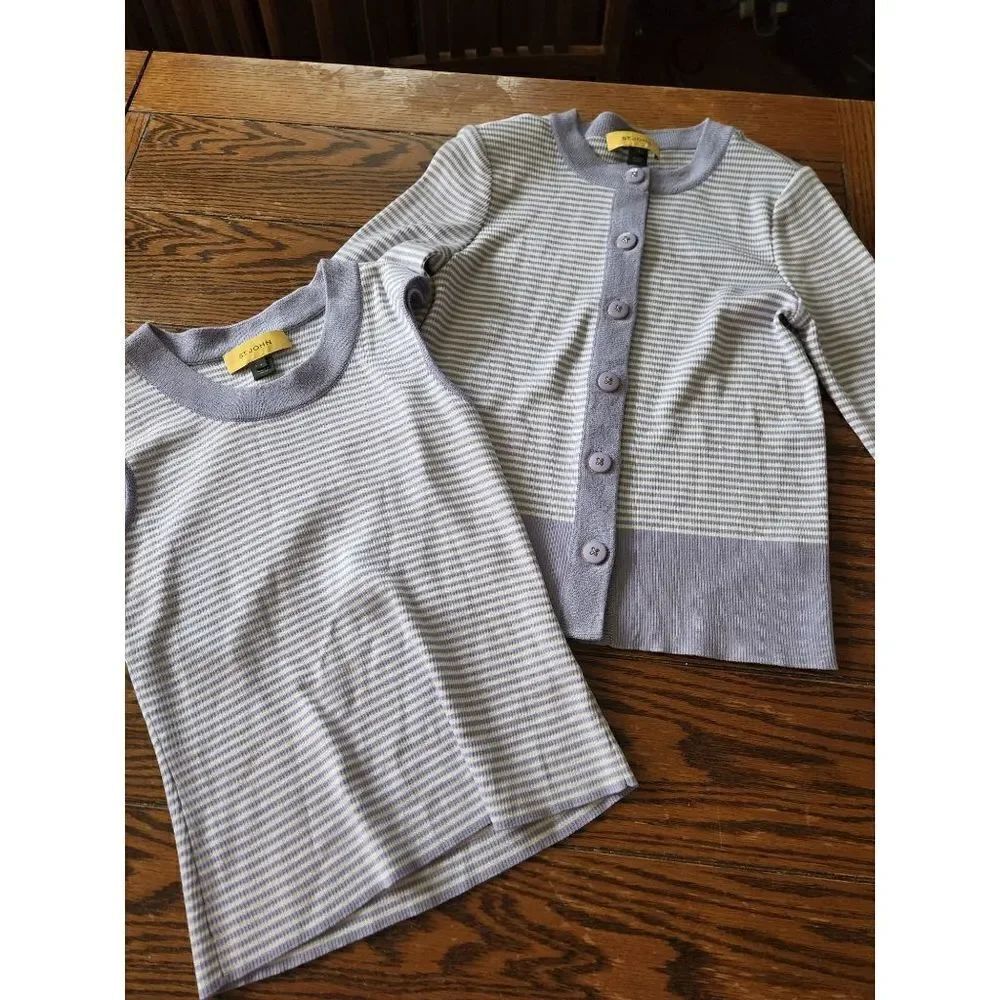St Johnny purple &white striped sweater and tank sz P